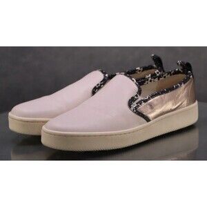 Coach Women's Slip On Sneakers Shoes Size 9 Leather White Rose Gold C115
